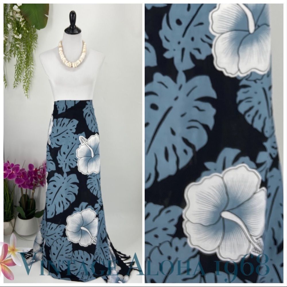 Black/Gray White Hibiscus Monstera SARONG Pareo Lavalava Beach Wrap Skirt Summer - Picture 2 of 4